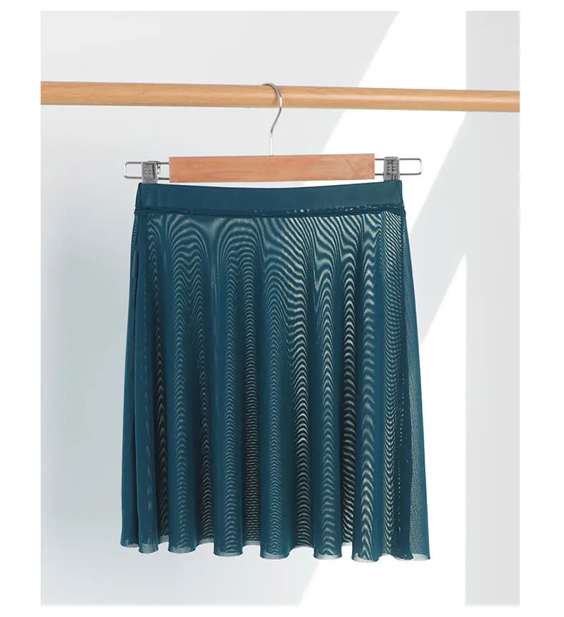 Damen-Tanzrock aus Chiffon, Dehnbarer Weicher Netz-Halbrock für Ballett-Übungen und Tanzkostüme – Detail 4