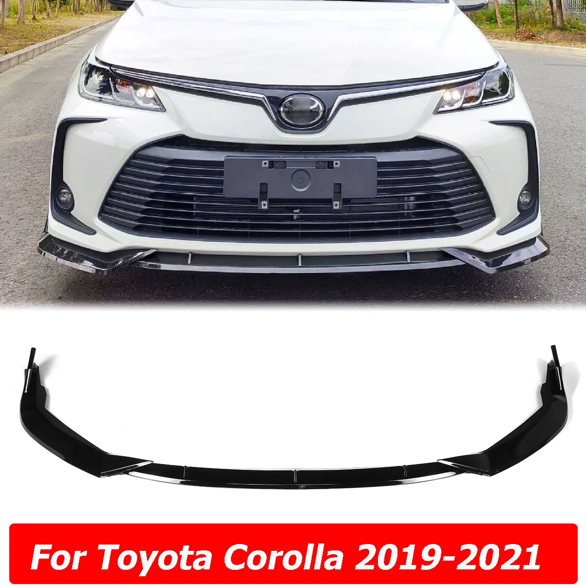 

Front Bumper Lip Spoiler Side Splitter Protection Cover Trim Deflector Body Kit For Toyota Corolla 2019-2020 Car Accessories