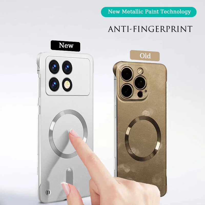 Luxury Magnetic Wireless Charging Phone Case with Hard Protective Bumper