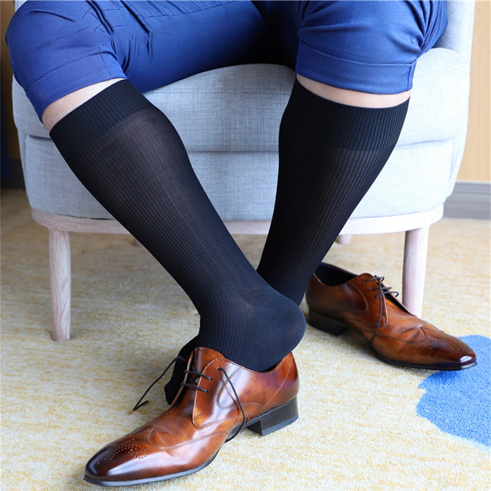 Breathable Mens Socks Stockings Striped 39-44 Thin Black Transparent Tube Business Daily Dress 2022 High Quality