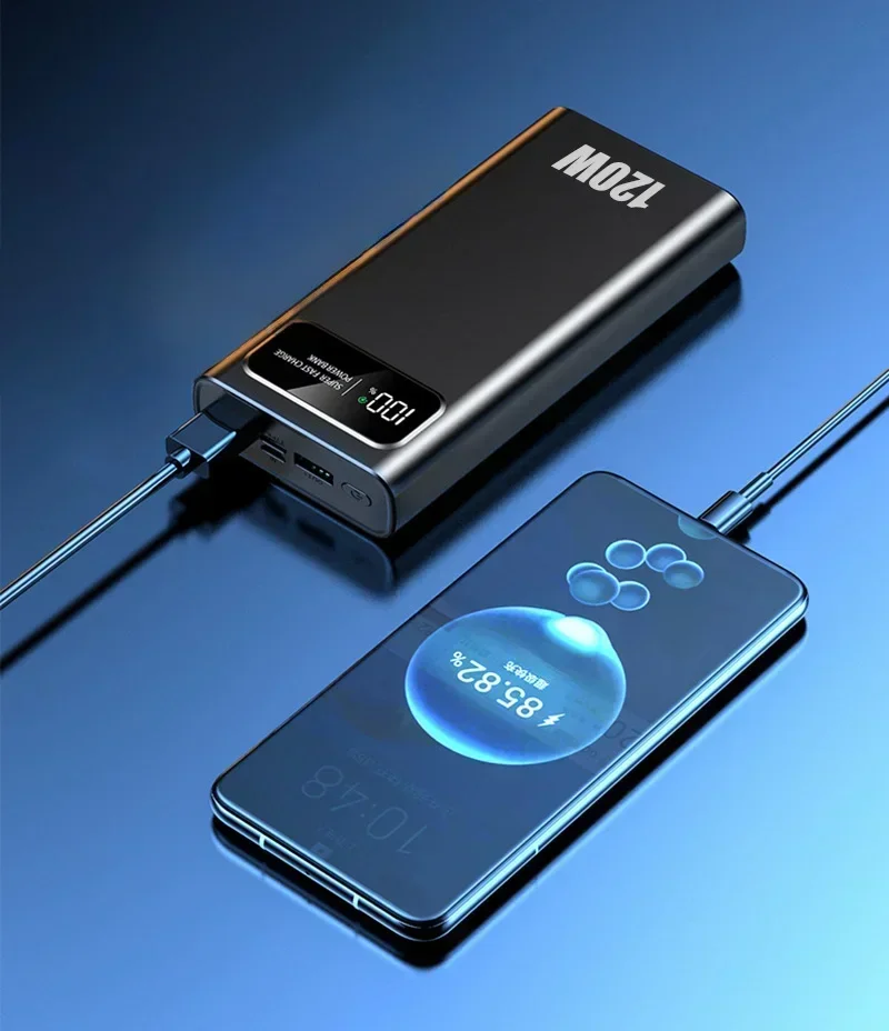 200000mAh Power Bank 120W Super Fast Charging Battery High Capacity Digital Display PowerBank For Xiaomi iPhone Samsung Huawei