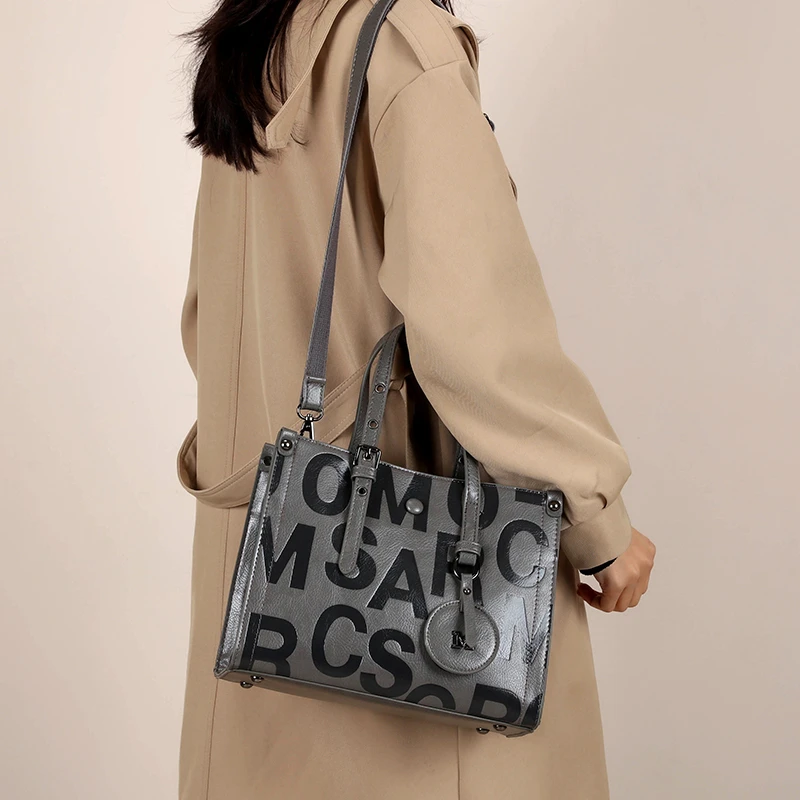 Fashion Handbags for Women Leather Hand Bags Letter Pattern Shoulder Bag Designer Large Capacity Tote Ladies Crossbody Bag