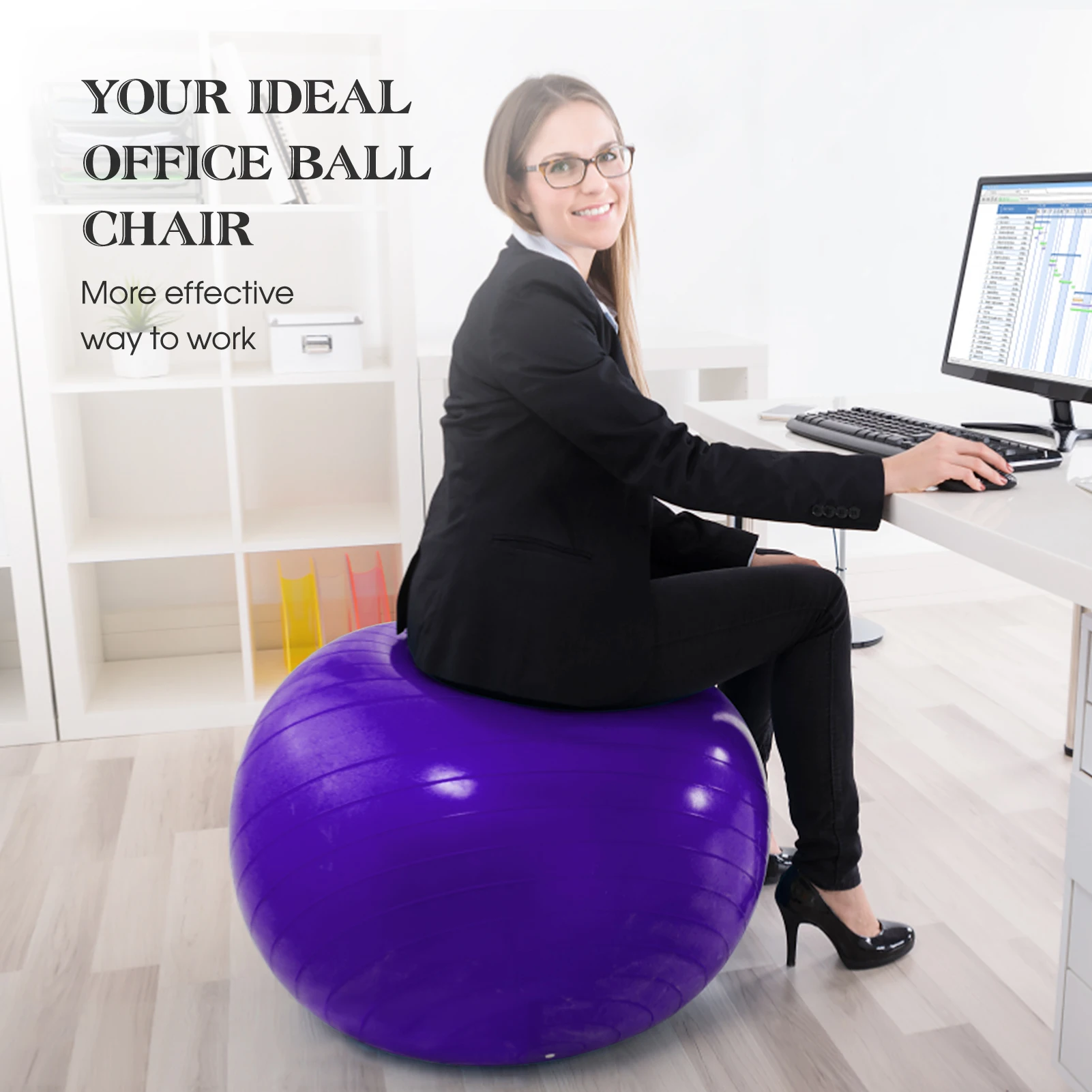 PVC Fitness Balls Yoga Ball Thickened Explosion-proof Exercise Home Gym Pilates Equipment Balance Ball 45cm/55cm/65cm/75cm yoga ball