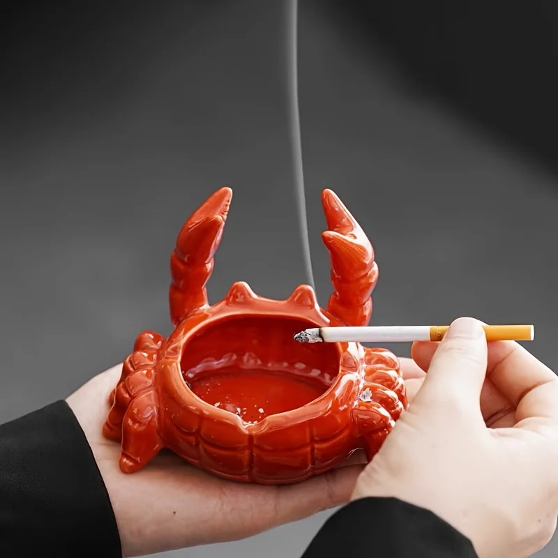 Unique Ceramic Crab Ashtray-Creative Shepherd Design Suitable for Home and Office Decoration