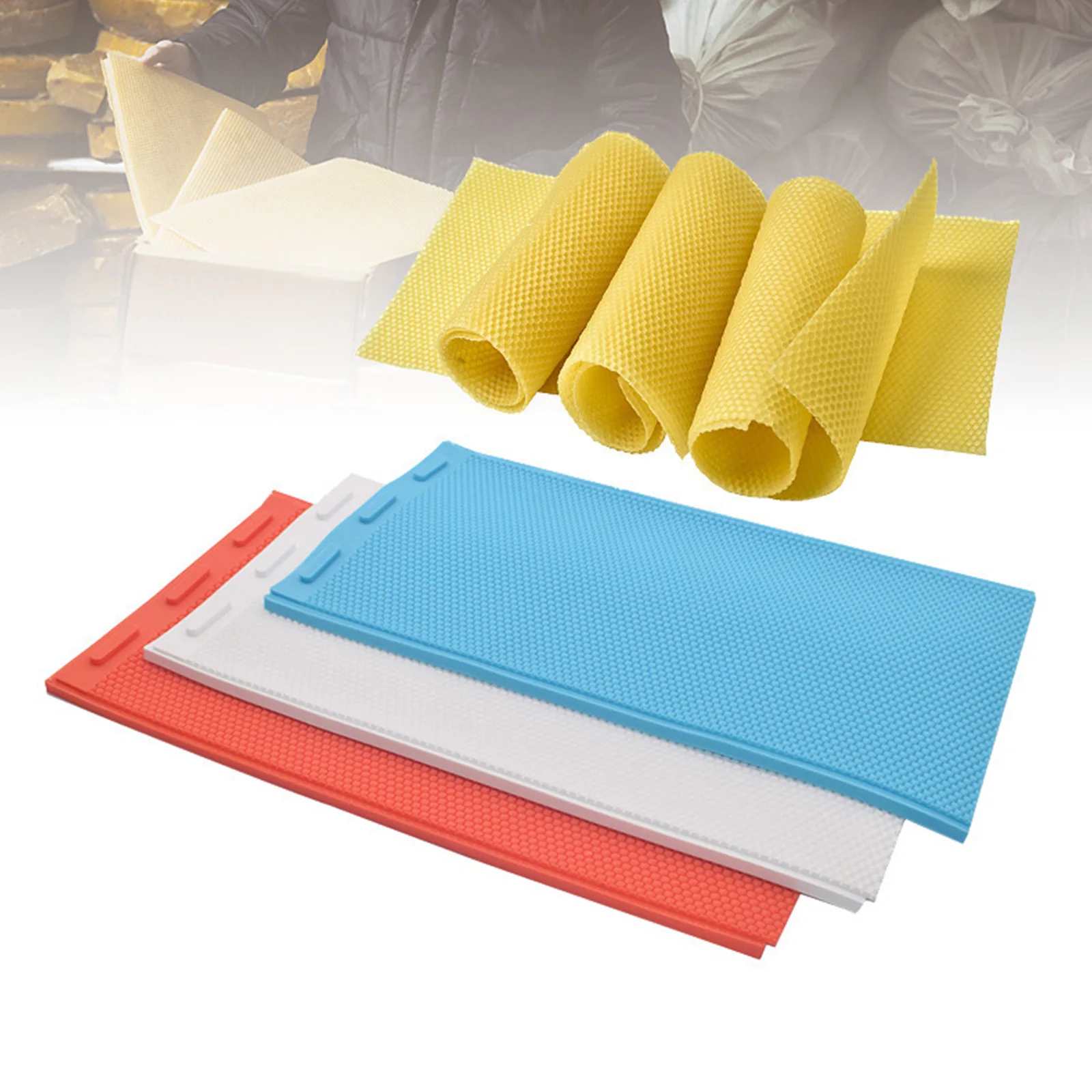 4-Colors-Silicone-Beeswax-Mat-Mold-Honeycomb-Silicone-Mould-DIY-Mould-Honeycomb-Beekeeper-Base-Plate-Embossing.jpg 4 Színű Szilikon Méhviasz Szőnyeg Penész Méhsejt Diy Méhész Alaplemez Dombornyomás 420X220 Mm - Image 5