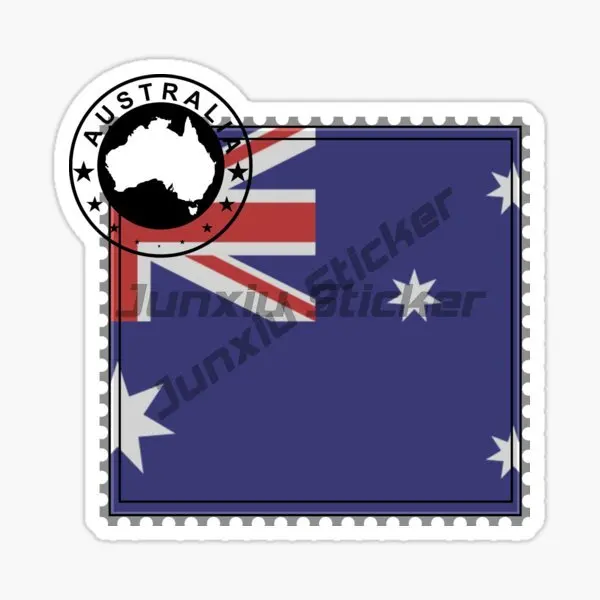 Australia Coat of Arms Map Waterproof Sticker - Anti-Scratch Decal for Windows, Cars, Phones, Trunks, and Guitars