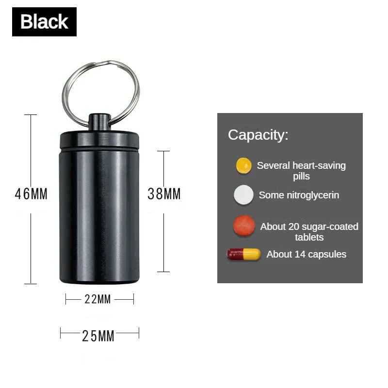 1PC Metal Mini Waterproof Alloy Travel Pill Box Pill Bottle Cache Drug Holder  Container Keychain Medicine Box Health Care - AliExpress