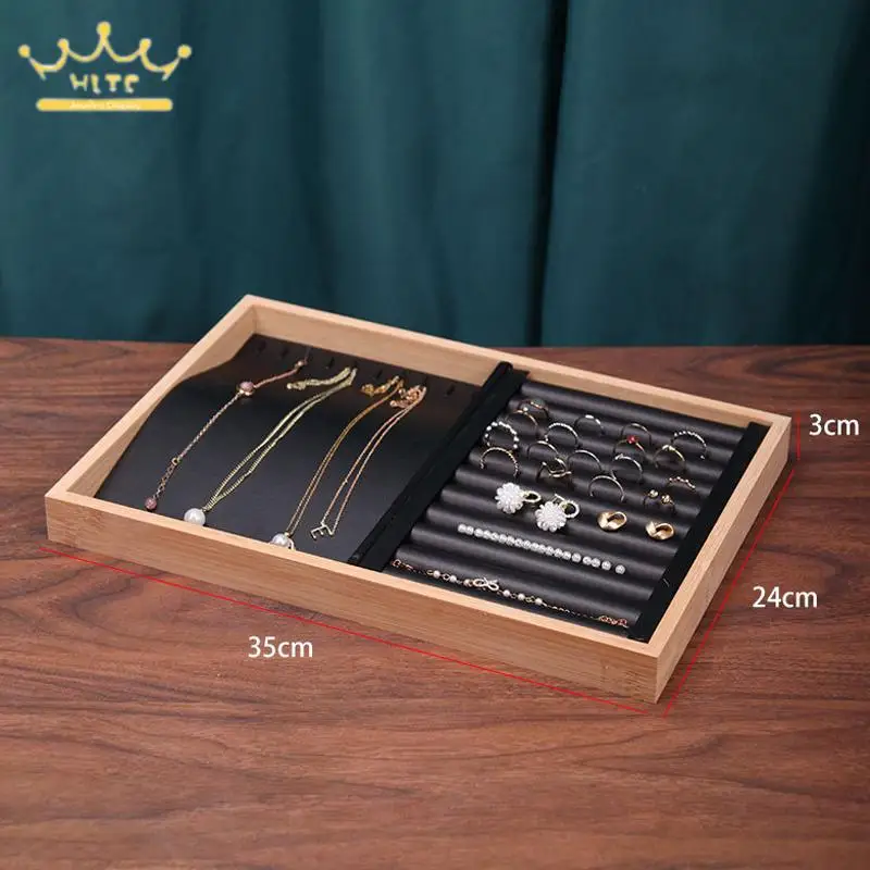 Jewelry Velvet Display Tray Ring Necklace Combination Set Plate Earrings Storage Finishing Props