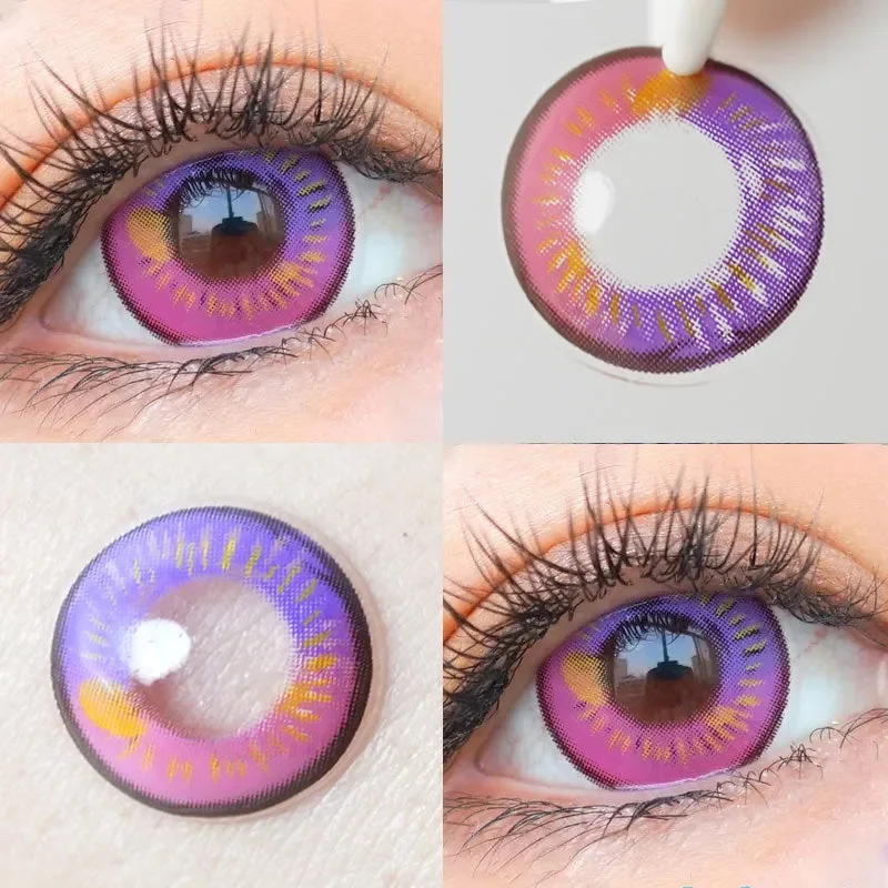 Enchanting Natural Anime Cosplay Contact Lenses - Half-Yearly Soft Lenses for Cosplayers and Costume Eye Makeup