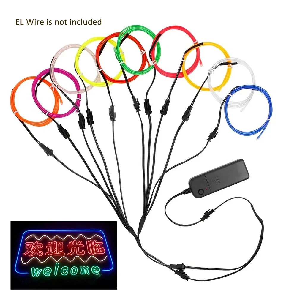 2pin EL Wire Splitter Connector 1 to 2 3 4 5 6 7 8 9 10 Ways Cable LED Neon Light Wiring Fittings Splitting Wire Lamp Accessorie