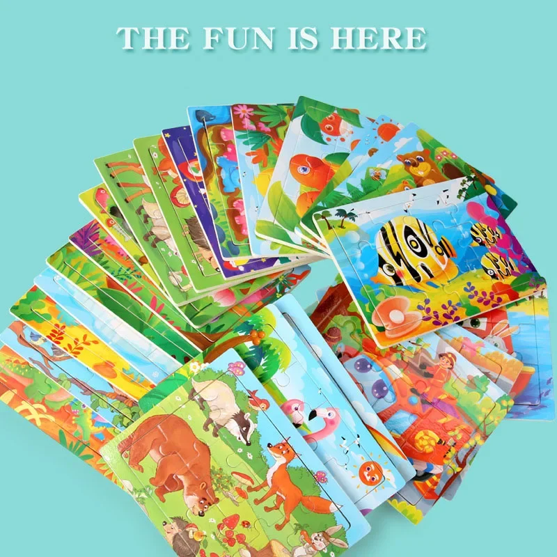 1pc 11*15cm Wooden Jigsaw Puzzle Cartoon Animal Parent-child Theme Puzzles Game Kids Montessori Educational Toys for Children 3