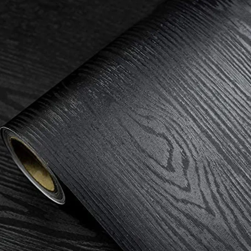 Black Wood Self-Adhesive Wallpaper Roll Countertop Furniture Kitchen Wall Waterproof Vinyl Peel and Stick Wall Stickers luxury good quality brass kitchen sink faucet one hole two handle copper kitchen mixer tap spring swivel faucet black chrome