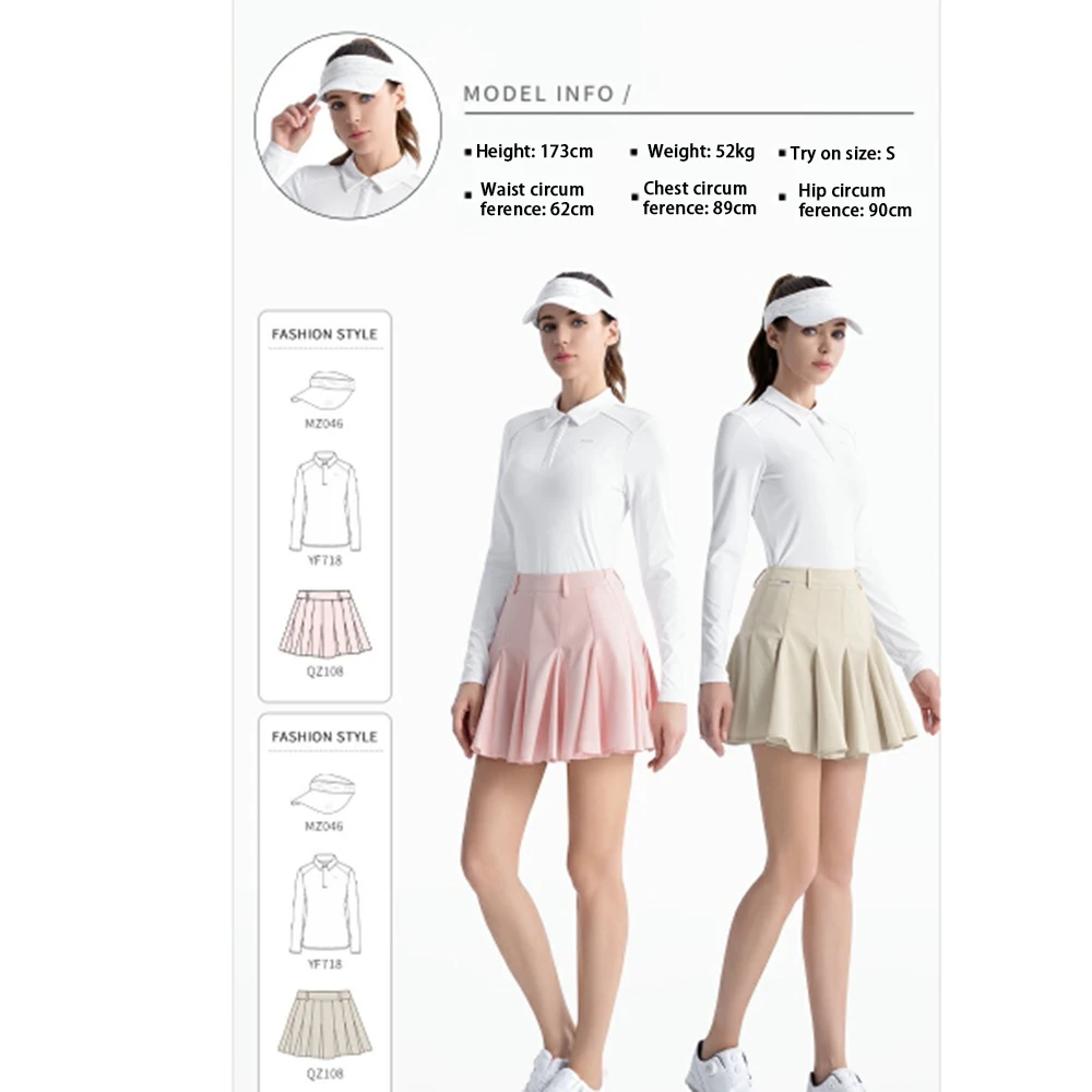 PGM Golf Clothing Women's Summer Sports A-line Puff Pleated Short Skirt Sports Ruffle High Waist Skirt Golf Tennis Wear