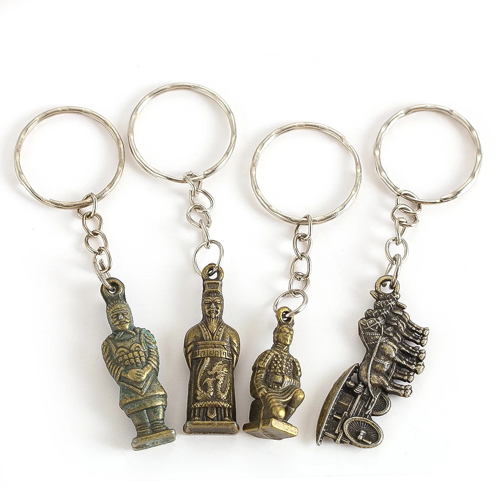 1PC Terrakotta Krieger Schlüsselanhänger Chinesische Kultur und Kreative Eigenschaften von Kunsthandwerk Anhänger Tasche Auto Zubehör Geschenk – Detail 2