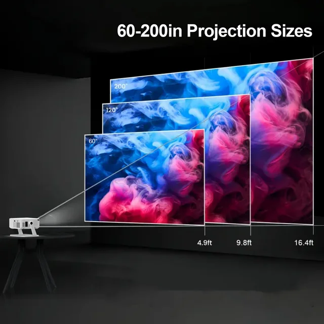 Digital Projector Android With Holder HD Video Smart Projector Outdoor with HDMI USB Wireless Connection for Home Cinema Out