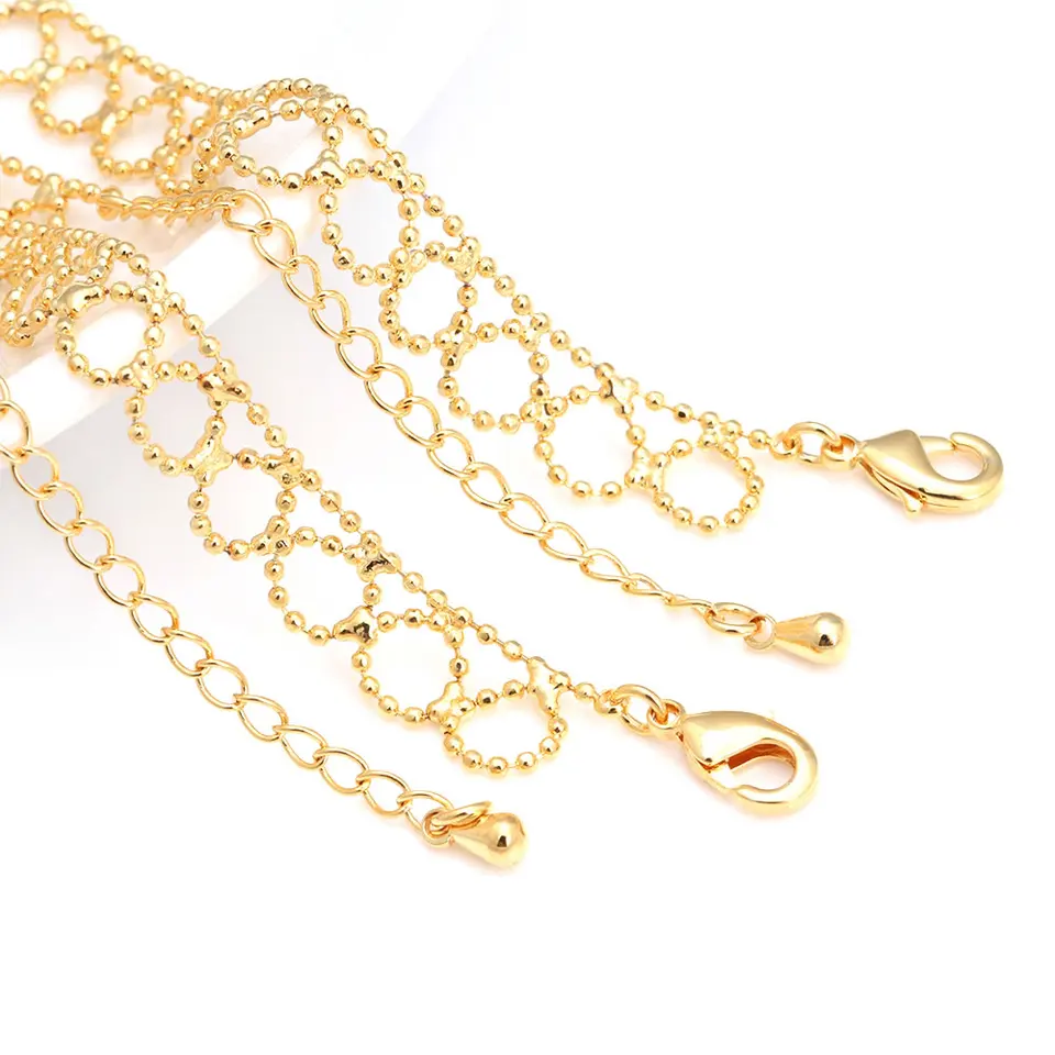 ロブスタークラスプ付き銅チェーンネックレス,K18ゴールドカラー,完成