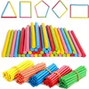 100PCS Wooden Counting Sticks Montessori Math Manipulatives Classroom Supplies Teaching Educational Developing Toys For Children 6