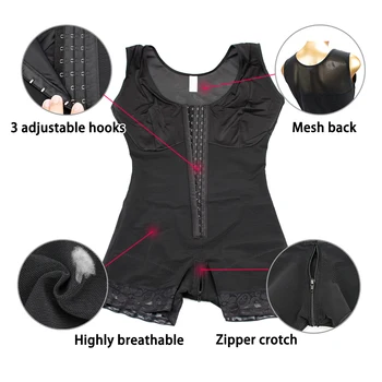 Full body shapewear compression girdle fajas colombian corrective underwear tummy control shaper butt lift slim corset