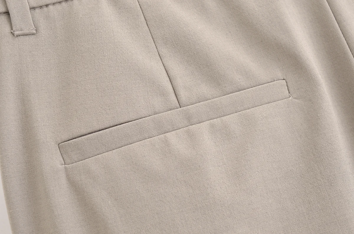 Tangada Women Black Wide Leg Suit Pants Trousers Lady Pants 6P0109