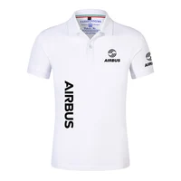 Polo à revers pour hommes, couleur unie, AIRBUS AVIATION, col montant nu, T-shirt européen ample à manches courtes, nouvelle collection 2024 3