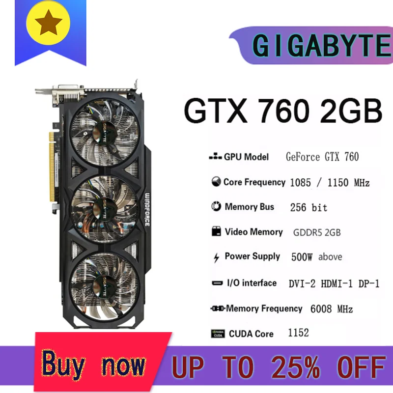 GIGABYTE GA Raphic Card GTX 750TI 950 960 1050TI 1060 1070 1650 2-3-4-5-6-8GB Video Cards GPU Support  Desktop CPU Motherboard gpu computer Graphics Cards