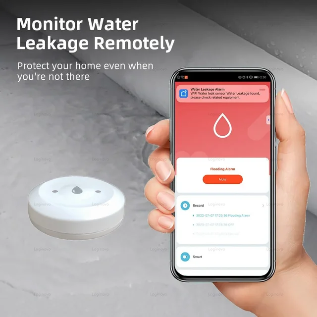 Tuya ZigBee Smart Water Sensor Leak Detector Alarm Flood Leakage Detection Smart Life APP Remote Control Smart Home Security 3