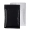 Thick 50pcs Matte Black White Smell Proof Zip Lock Plastic Bag Food Powder Package Pouch Aluminum Foil Mylar Heat Seal Zip Bags 3