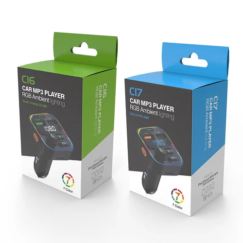 FM 송신기 블루투스 5.0 자동차 핸즈프리 오디오 Mp3 플레이어 어댑터 USB 22.5W 빠른 충전 유형-C 빠른 충전기 FM 변조기, FM 송신기 최대 3,1a 6
