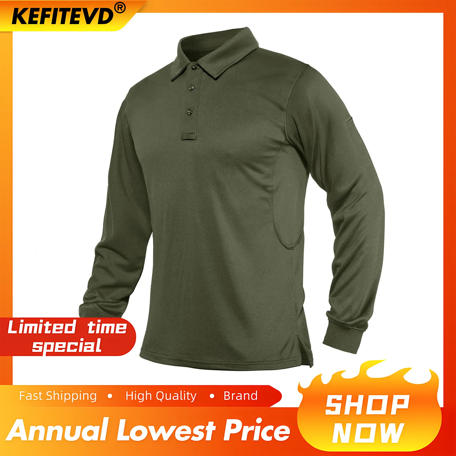 Mens T Shirts Fishing Shirts Men Long Sleeve Outdoor Polo Golf Hiking Camping Work