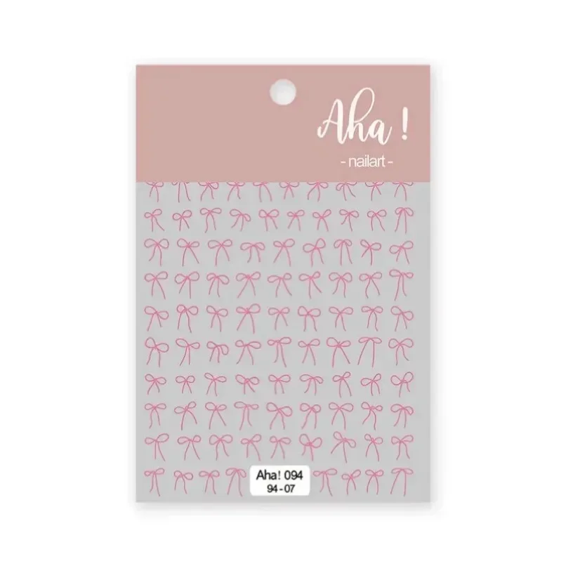 Black White Pink Mini Bowknot Design Nail Art Sticker Self Adhesive Lace Ribbons Bow Butterfly Decals Nail Art Decoration 6