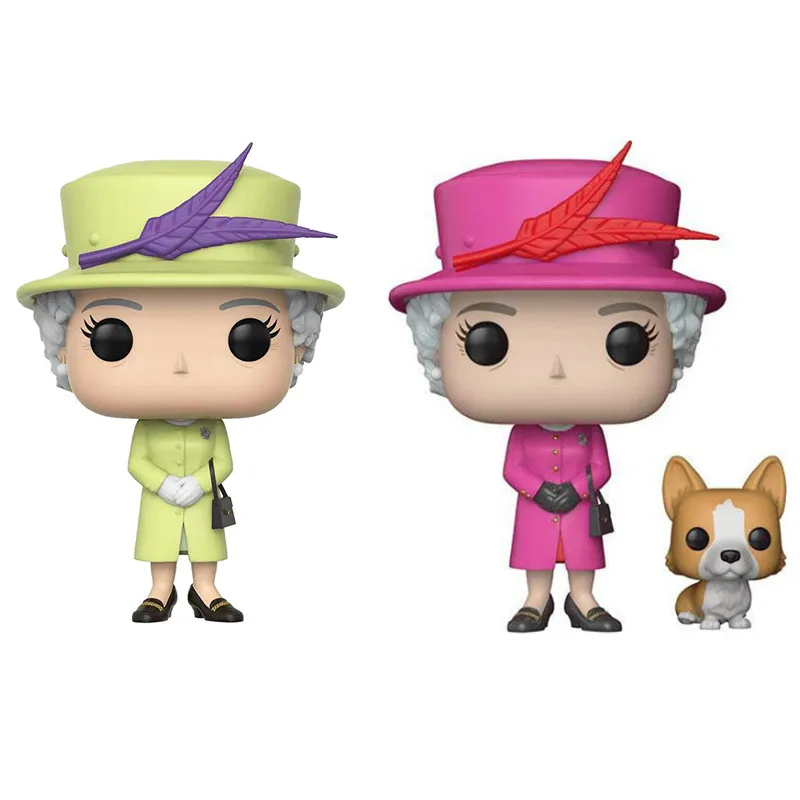 Original Box UK Queen Elizabeth Action Figures PVC Q Version Elizabeth II Model Doll Collectible