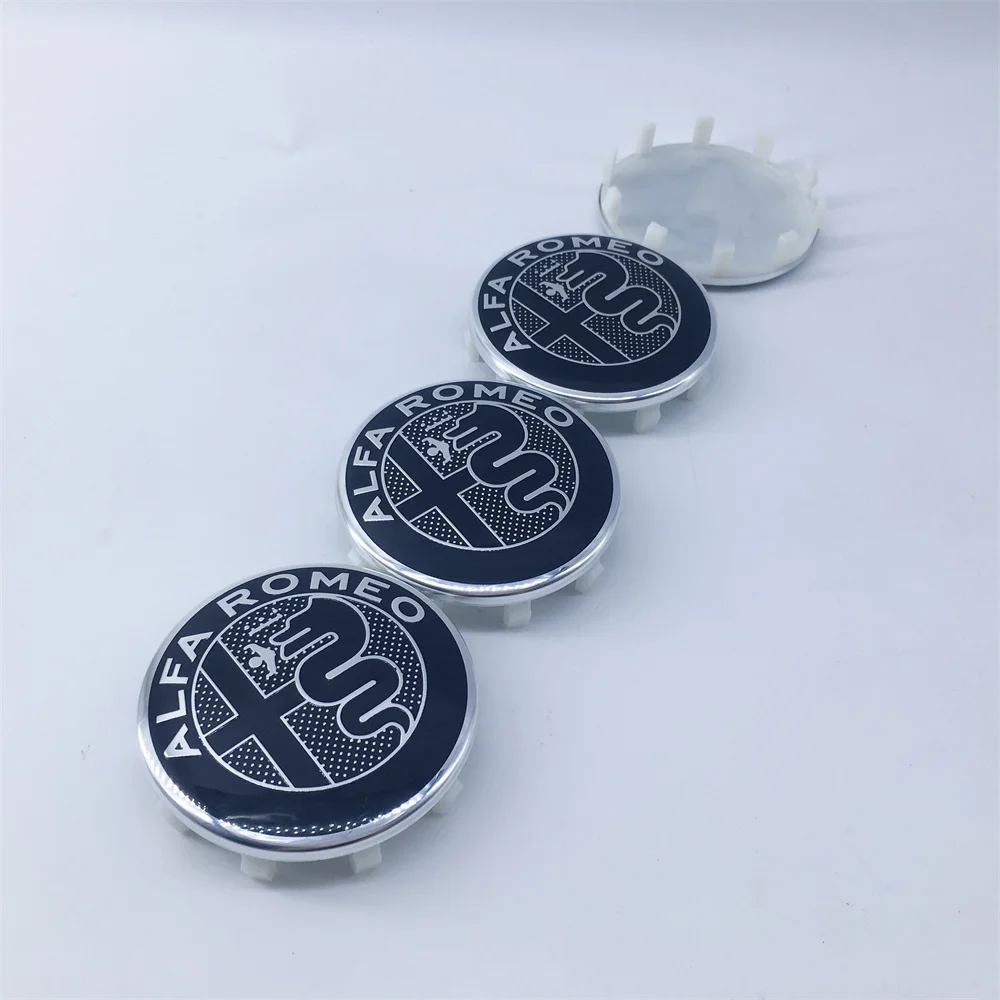 4pcs 60MM 10-Pin GTAM Black Car Emblem Wheel Center Covers Hub Cap Stickers