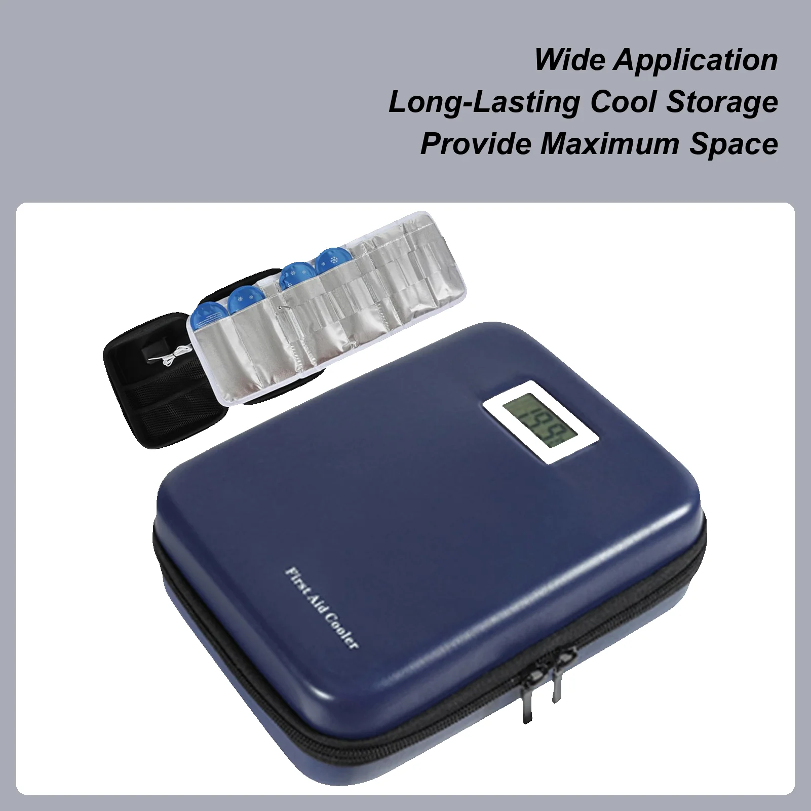 Изолированная сумка-холодильник, изолированная сумка-холодильник для 9-12 часов, охлаждающая коробка с дисплеем температуры, медицинская ручка, крутой чехол на каждый день