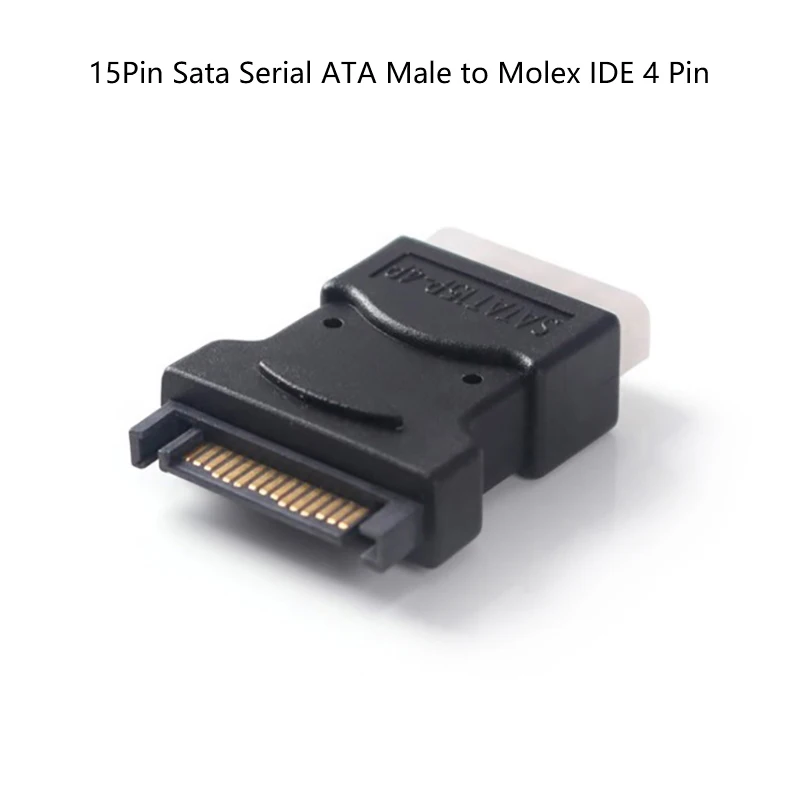 

Адаптер SATA папа-мама Molex, переходник с 15Pin SATA папа на 4 Pin IDE папа, подходит к разъему для жестких дисков, 1 шт.