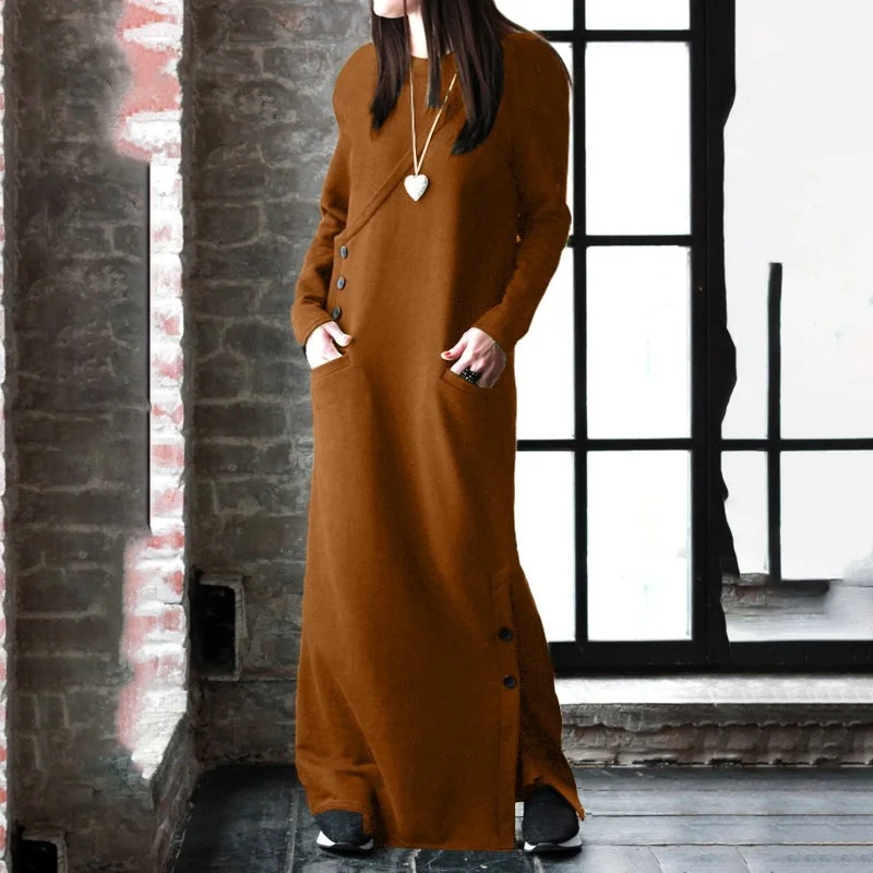 

Muslim Abayat Dress European and American Sanitary Dress Abayas for Women Slim Wrap Hip Dress Casual Women's Dress