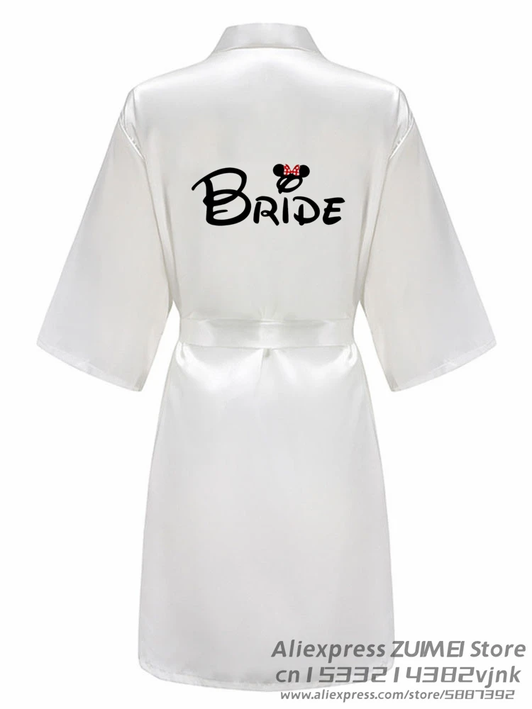 Wedding Party Team Bride Funny Women Wedding Dressing Gown Bathobe Bridal Party black letters Robes Bridesmaid Robes gift bride robes