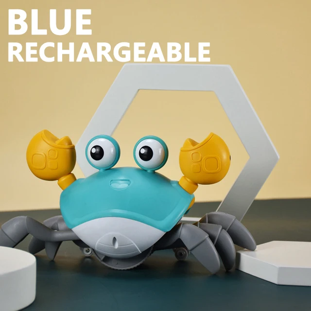Induction Escape Crab Rechargeable Electric Pet Musical Toys Children'S Toys Birthday Gifts Interactive Toys Learn To Climb Toys Blue