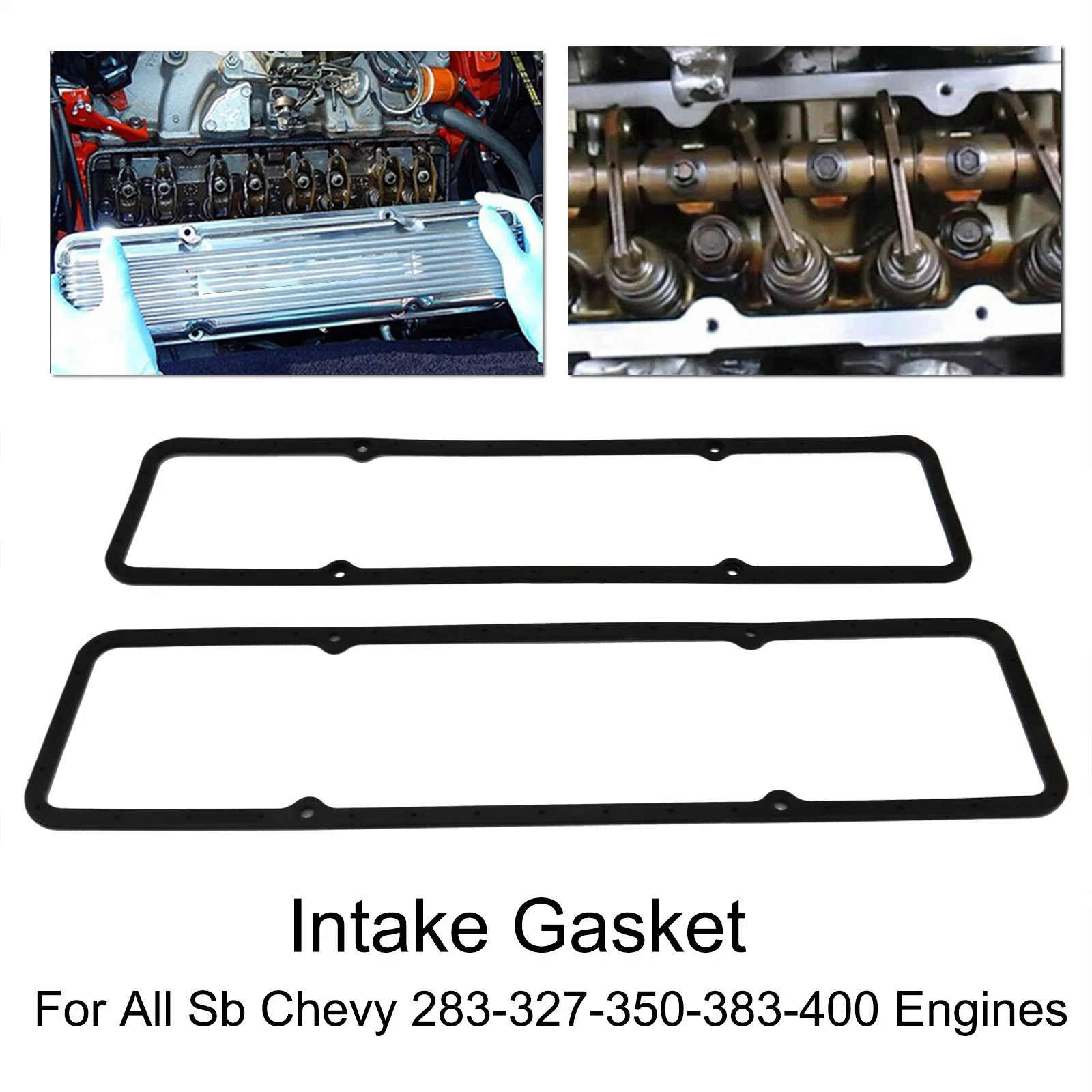 Car Engine Replacement Parts Kit SBC Intake Valve Cover Rubber Steel Core Gaskets For SB Chevy Chevrolet 283 305 327 350 383 400 o ring gasket sealing washers engine gasket set