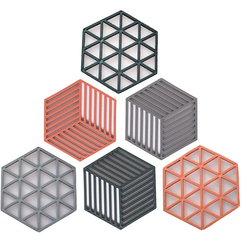 

6 нескользящих прокладок, штативов/подставок, водонепроницаемых, термостойких, для мисок и сковородок