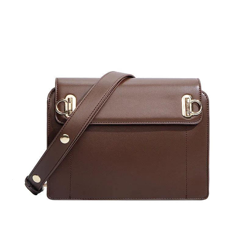 

Vintage Women Handbags Solid Flap Pu Leather Crossbody Pack Large Capacity Female Commute Songle Shoulder Bag