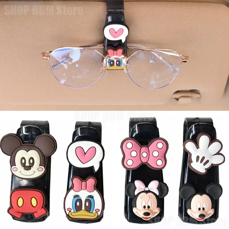 Disney Mickey Minnie Mouse Auto Sun Visor Glasses Fastener Clip Holder Sunglasses Eyeglasses Ticket Card Universal Car Interior car sun visor clip holder