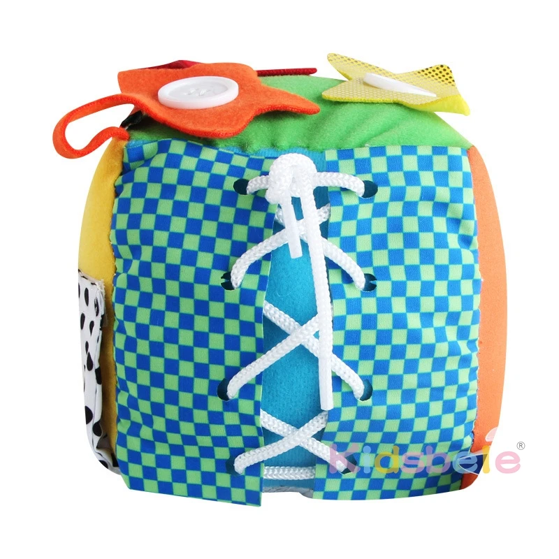 Cubic Activity Learning Toy Sensory Toy Sensory Toy with Zippers, Latches, Buckles, Laces, Snaps, Buttons and More 2