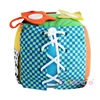 Cubic Activity Learning Toy Sensory Toy Sensory Toy with Zippers, Latches, Buckles, Laces, Snaps, Buttons and More 2