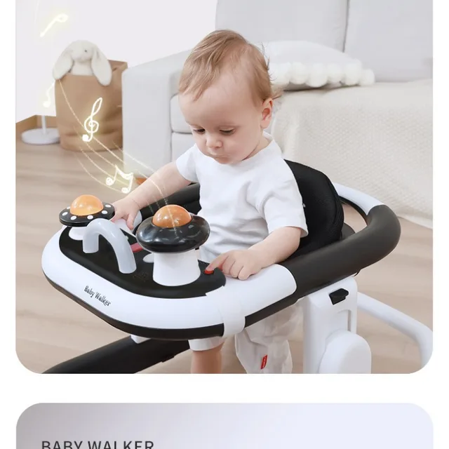Aby Anti O-leg Multifunctional Walker with Music Box and Lightweight Height Adjustable Adjustable Speed Foldable Baby Walker 4