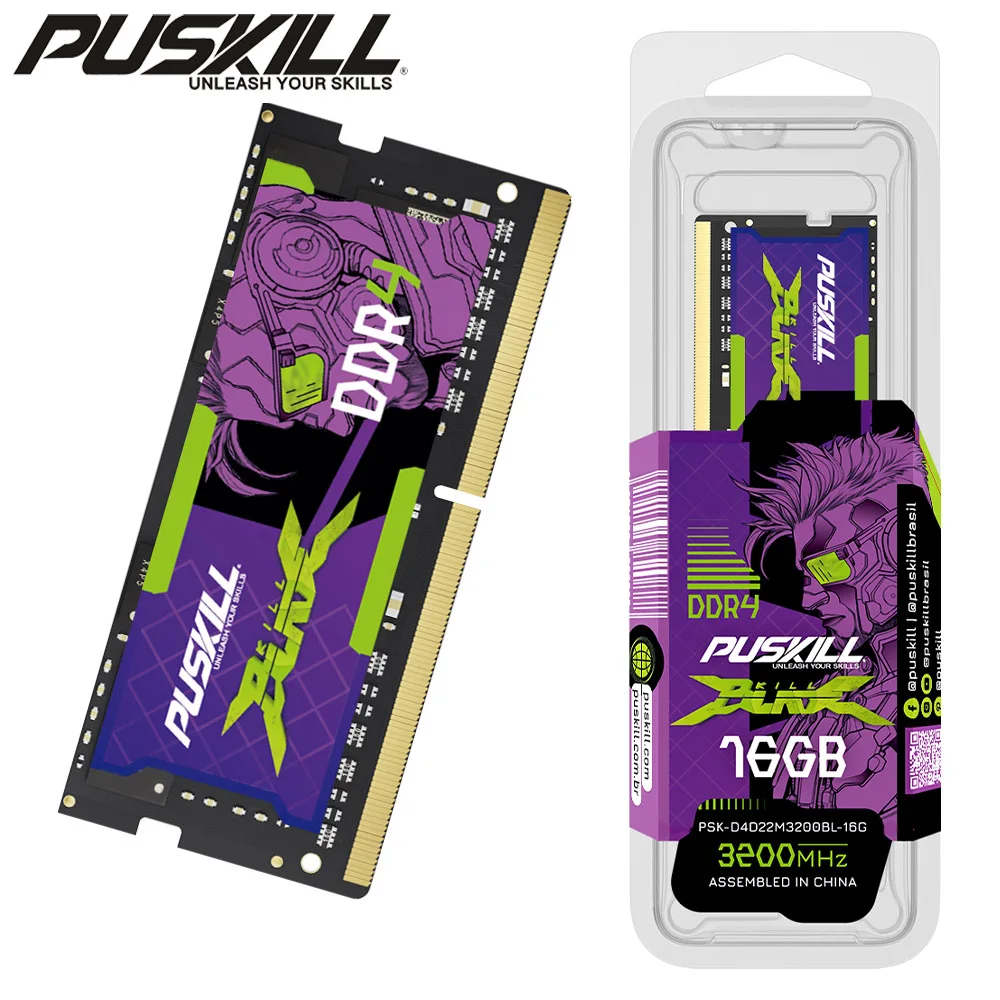 PUSKILL Killblade Memoria DDR4 Notebook 32gb 16gb 8gb 1.2V 3200MHz