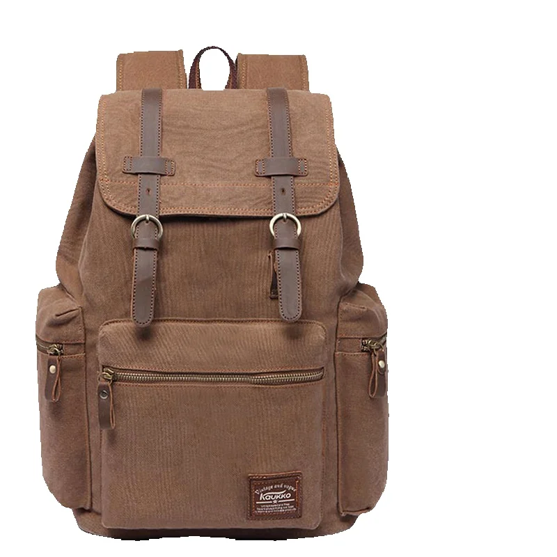LazyZoom Canvas Herren Damen, Outdoor-Reisen Mittelschüler, Großer Rucksack Für Wandern Und Freizeit, Trendy Doppelter Schulter_voghion.com