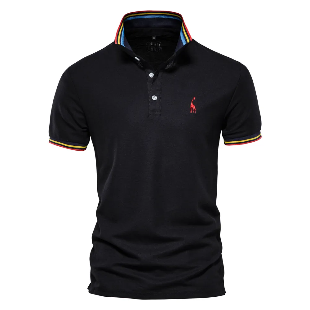 Embroidery 35% Cotton Polo Shirts for Men Casual Solid Color Slim Fit Mens Polos New Summer Fashion Brand Men Clothing