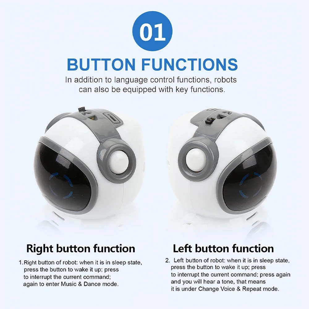 Remote Control Robot Toy Pocket Robot Talking Interactive Dialogue Voice Recognition Record Singing Dancing Telling Story for Kid