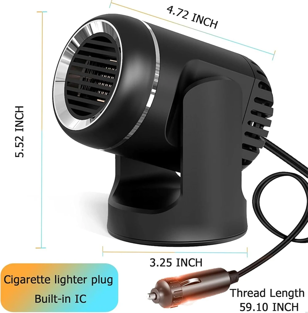 Hot Air Blower Car Heater Fan 12V/24V Low Consumption Electric Interior Heater Heating Portable Fan for Car Winter Supplies