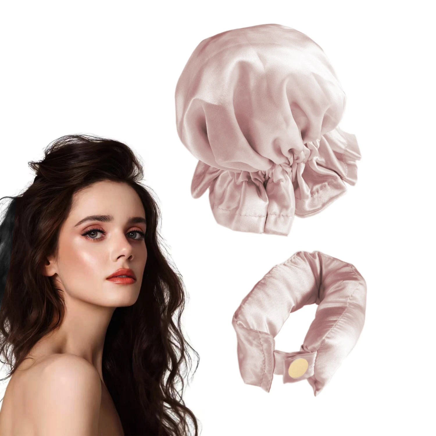 2Pcs Set 1005006227955260 Cover Set Soft Hair Rollers Sleeping Headband Curling No Heat Hair Styling Tool